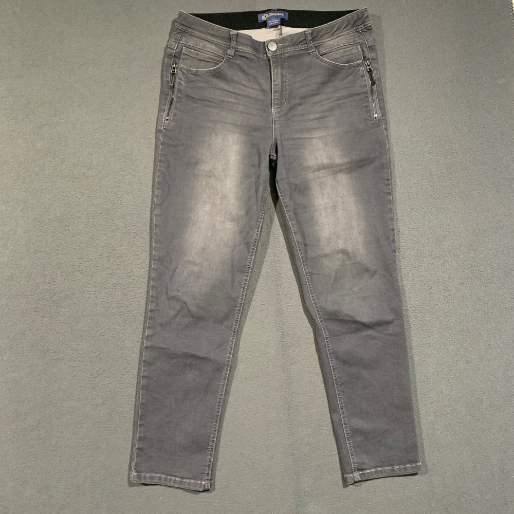 Democracy Ab solution Jeans Women 12 Gray Faded Slim Skinny Stretch B180MOZE